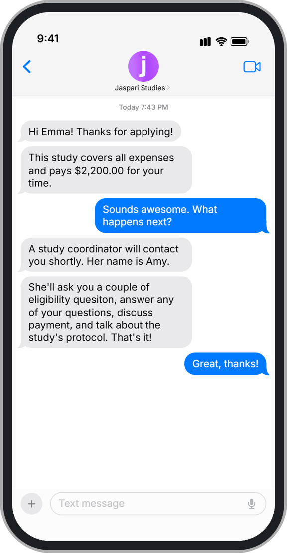 SMS preview